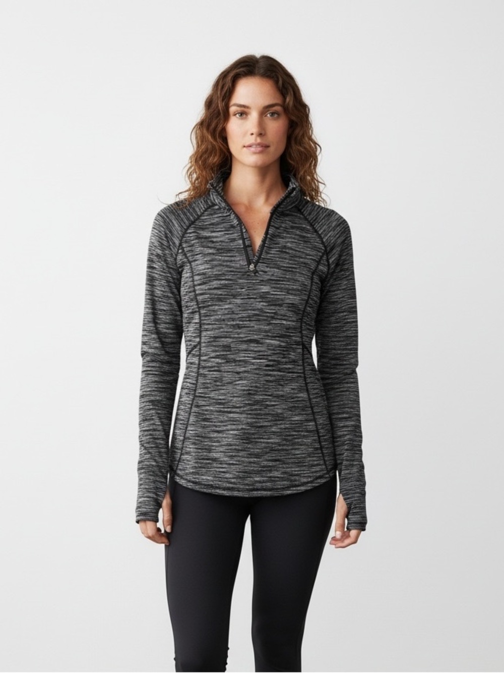 Tek Gear 1/4 Zip Running Top with Thumbholes & Back Zip Pocket